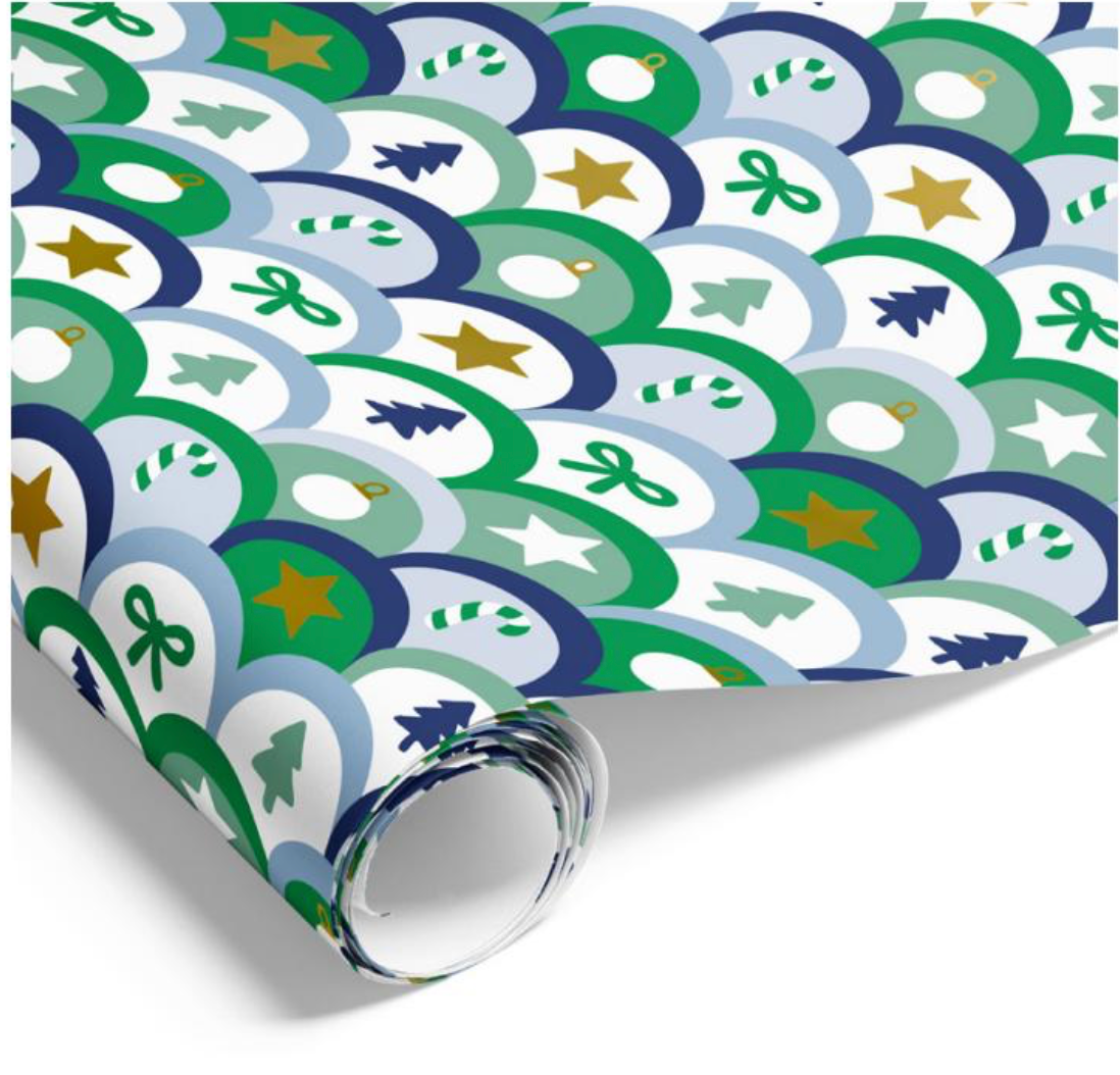 Festive Scallops Blue Green