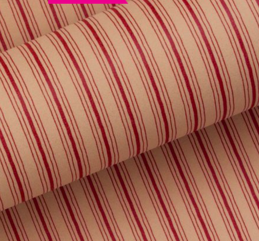 Kraft Rustic Stripe Spice Red