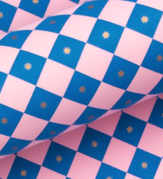 Checkerboard Pink Electric Blue