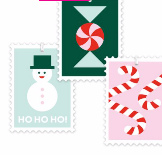 Xmas Stamps Dark Green (6 Pack)