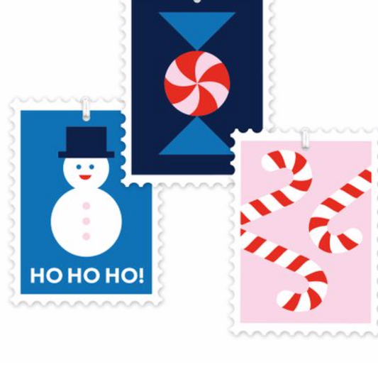 Xmas Stamps Electric Blue (6 Pack)