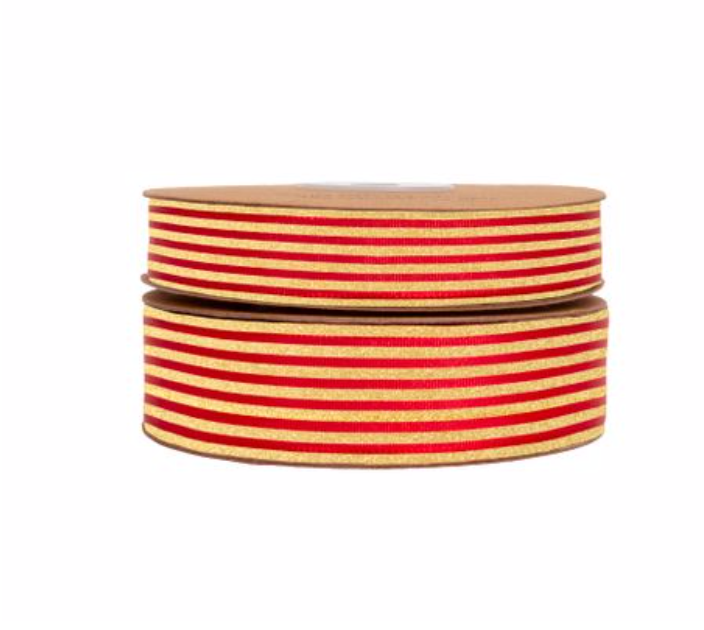 Pinstripe Tafetta Red Gold