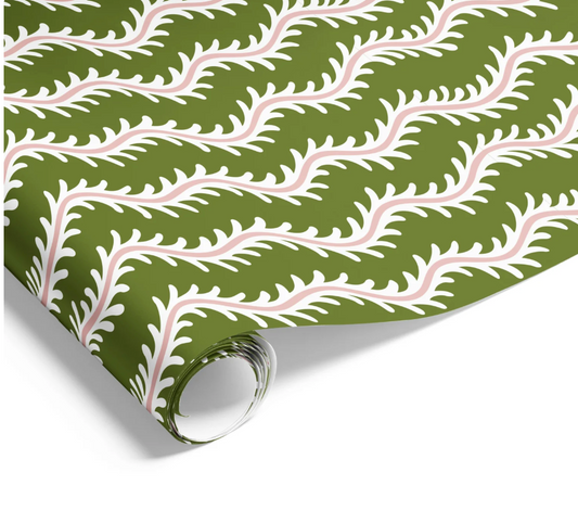 Vine Leaves Olive Pink
