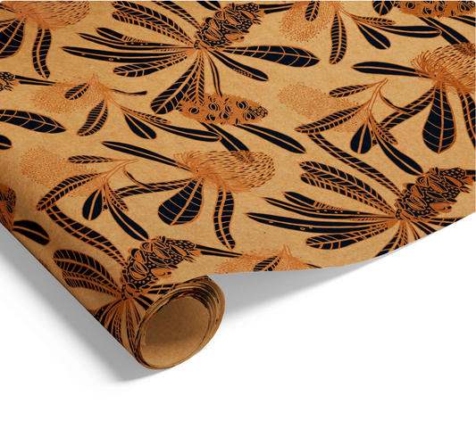 Banksia Navy and Copper on Kraft